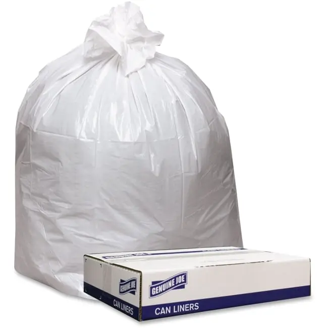 Genuine Joe Trash Can Liners - White, 100 Count