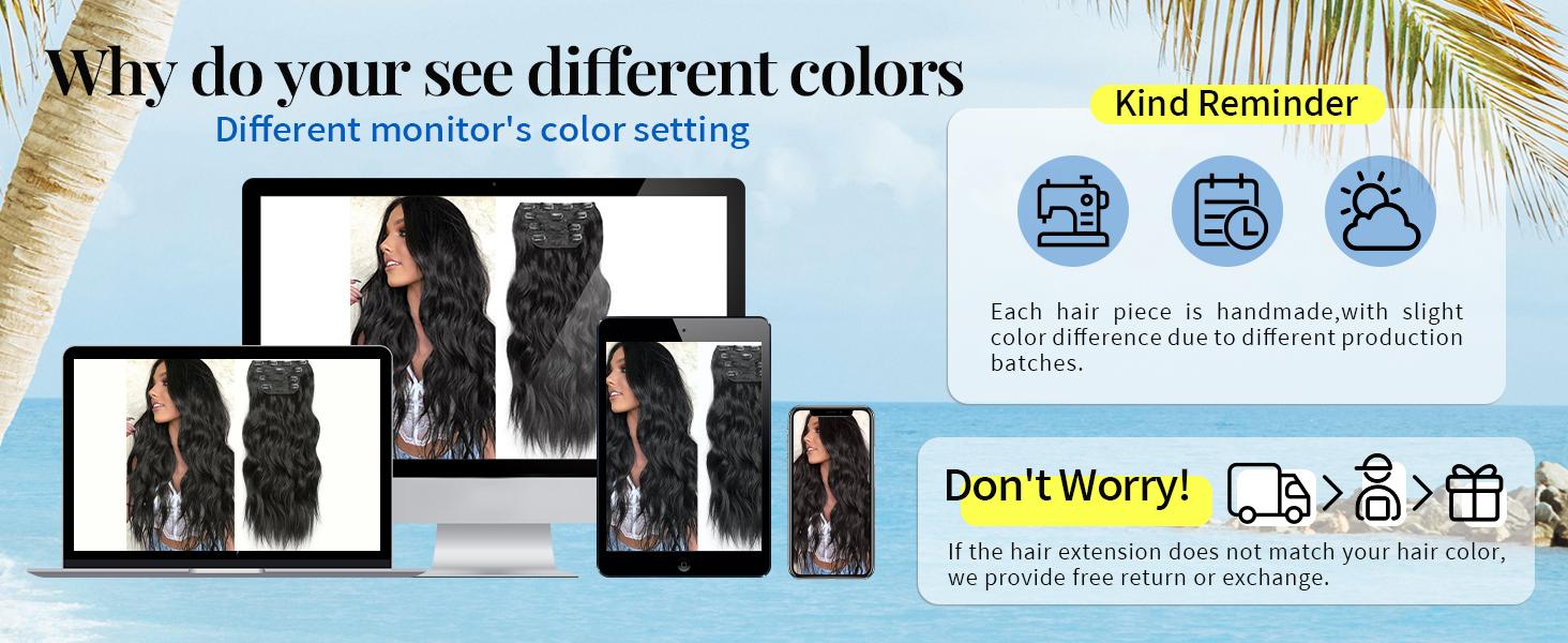 AISI HAIR Wavy Synthetic Hair Extensions for Women 4PCS Clips in 20/24 inches, Thick Hairpieces for Girls Hairextensions Curly Hairstyle