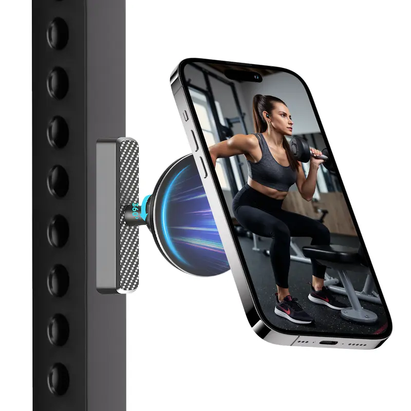 APPS2Car Magnetic Phone Holder For Gym - 360 Adjustable Alloy Mount For 4.7-6.5 Inch Phones
