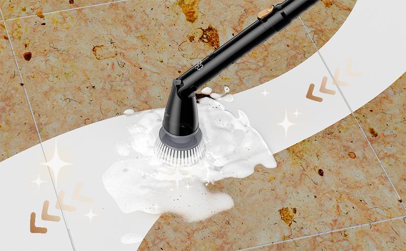 Trucozie Electric Spin Scrubber, Cordless Cleaning Brush with 440RPM/90Mins Runtime, 3 Adjustable Angles&Sizes, 6 Replaceable Brush Heads, 2 Speeds for Bathroom Glass, Car Cleaning, Bathtub, and Shower