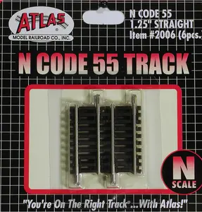 Atlas 2006 N C55 1.25' STRAIGHT TRACK 6pc, N Scale