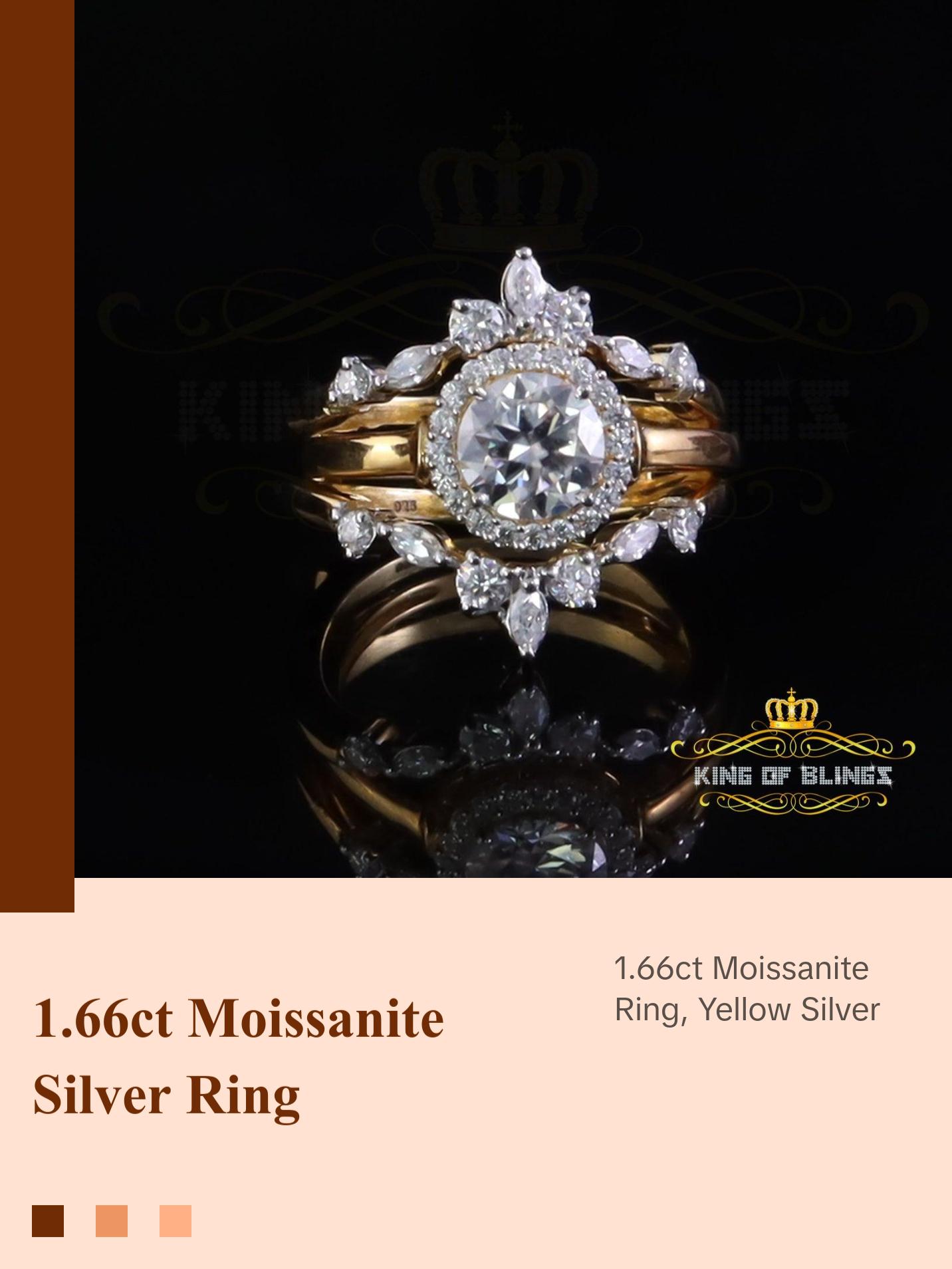 King of Bling's 1.66ct Yellow Guard Wrap Insert 925 SilverMoissanite Solitaire Enhancer Ring SZ7 King of Bling's 1.66ct Yellow Guard Wrap Insert 925 SilverMoissanite Solitaire Enhancer Ring SZ7