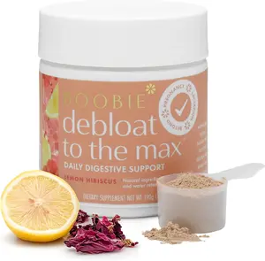 Boobie Debloat to the Max | Rapid Debloating for Women & Men | L-Glutamine and Marshmallow Root for Gut Health | Lemon Hibiscus Flavor, 60 Servings