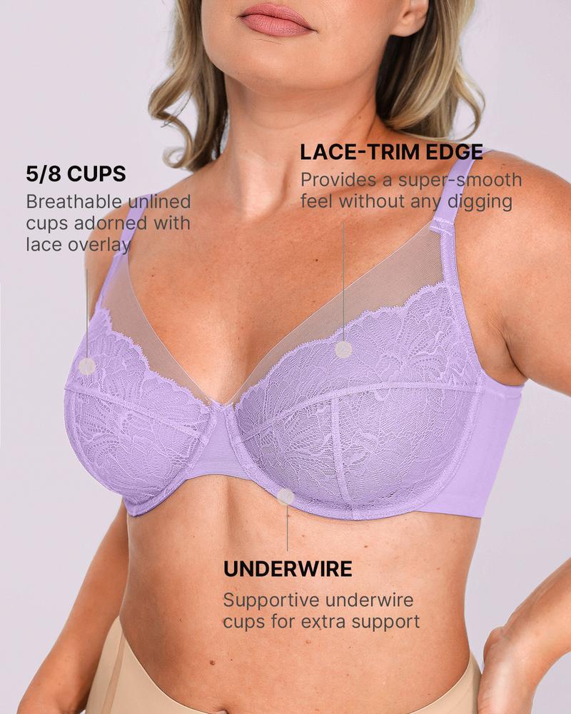 Shapellx Bare Essentials AirSlim Unlined Lace Underwired Uplift Bra