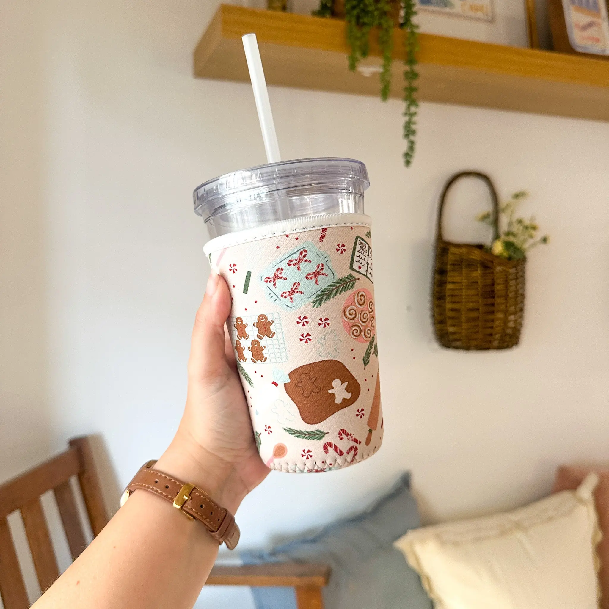 Holiday Baking Reusable Coffee Sleeve Holiday Baking Reusable Coffee Sleeve