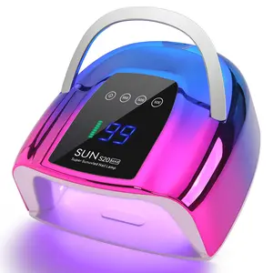 Cordless Rechargeable UV Nail Lamp, Wireless Fast Dry Nail Dryer with 48LED, Smart Auto Sensor, 3 Timer Settings & Painless Mode, Gradient Color Gel Polish Curing Light for Home & Professional Salon