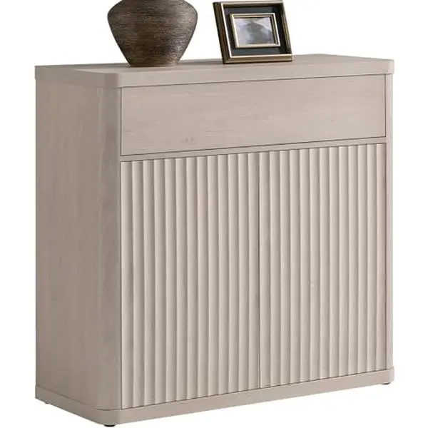 SICOTAS Modern Fluted Wood Sideboard Cabinet - 34.6" Wide Waterproof Cupboards Cabinets Dresser with 2 Doors, 1 Drawer, Easy Setup for Living Room, Kitchen - Indoor Furniture Storage Solution, 34.6" Wide Storage