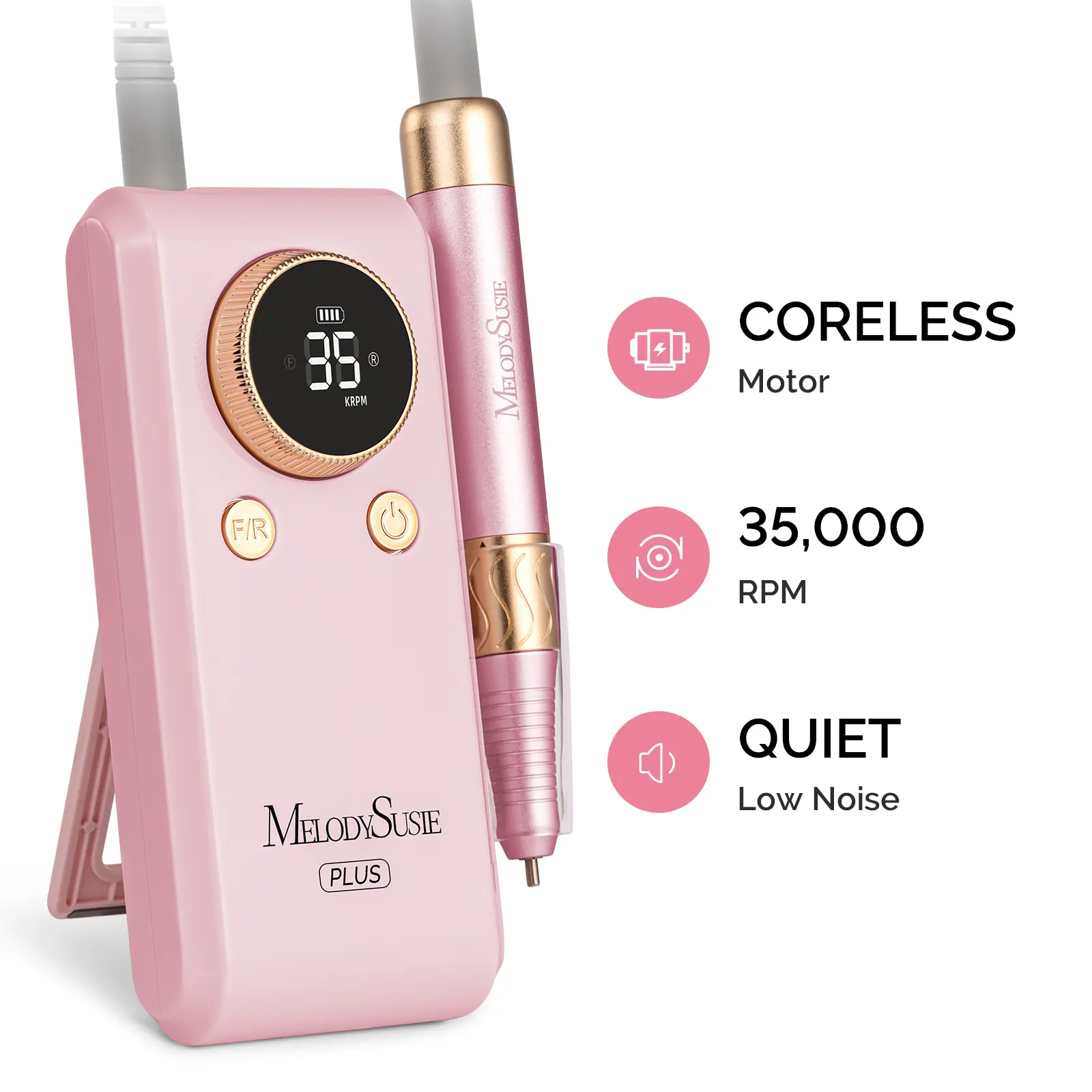 MelodySusie Nail Drill SC330G, SM330G, MB420G Professional Rechargeable Electric Nail File for Acrylic Nails Gel Polishing Removing Manicure