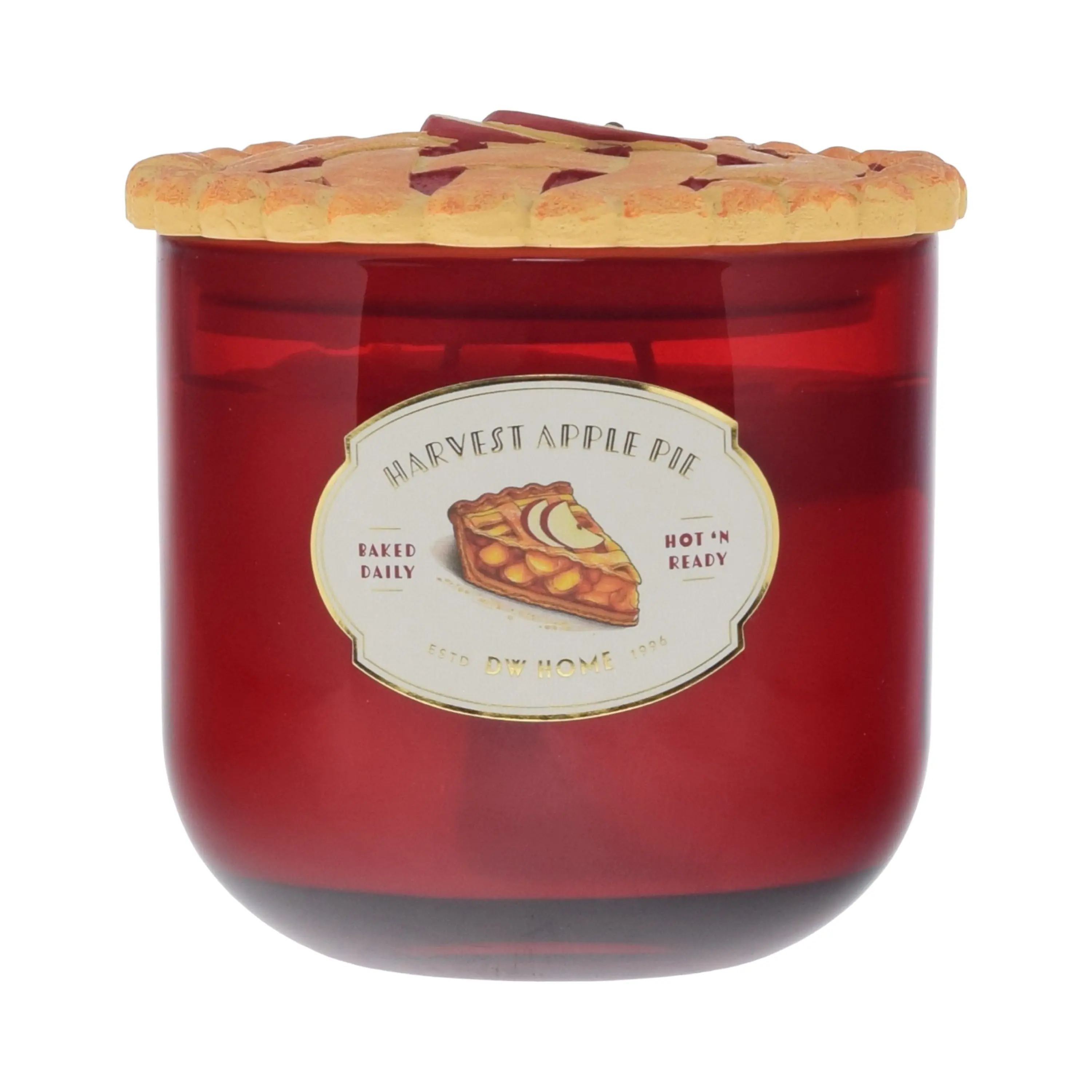 DW Home Harvest Apple Pie Scented Candle – Baked Apple, Cinnamon, Brown Sugar and Pastry Crust, Double Wick with Decorative Pie Lid