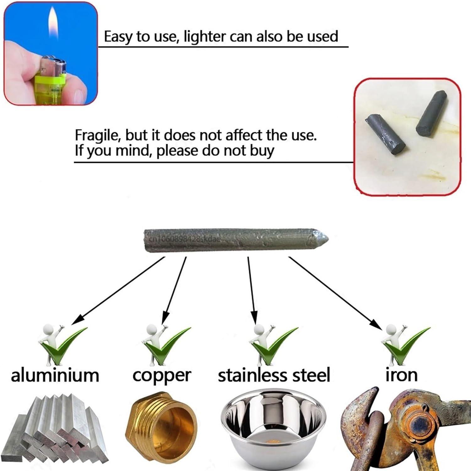 6 Pieces Low Temperature Universal Welding Rods,Metal Welding Arc Equipment, Easy Melt Aluminum Rods,Arc Welding Equipment and Accessories for Stainless Steel Iron, Beginner and Pro