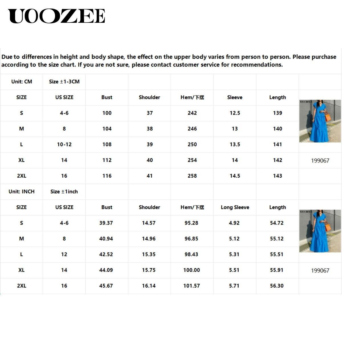 UOOZEE Women's Bright Chic Loose Short Sleeve Pleated Pocket Solid Color Slit V-Neck Maxi Dress Summer Casual Basic Cotton Blend Machine Washable Holiday Dress Womenswear Minimalist (Size is one size larger, it is recommended to order one size smaller)