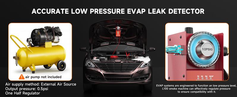 ANCEL L100 Automotive Smoke Machine EVAP Smoke Leak Detector with Digital Pressure Gauge, Air Smoke Dual Modes, Automotive Car Vacuum Leakage Locator All Systems Leak Detector for All Pipes Car Truck ANCEL L100 Automotive Smoke Machine EVAP Smoke Leak Detector with Digital Pressure Gauge, Air Smoke Dual Modes, Automotive Car Vacuum Leakage Locator All Systems Leak Detector for All Pipes Car Truck