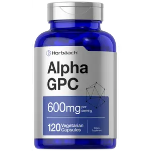 Horbäach Alpha GPC 600mg | 120 Capsules | Vegetarian, Non-GMO & Gluten Free Choline Supplement | Supports Healthy Memory, Focus and Clarity