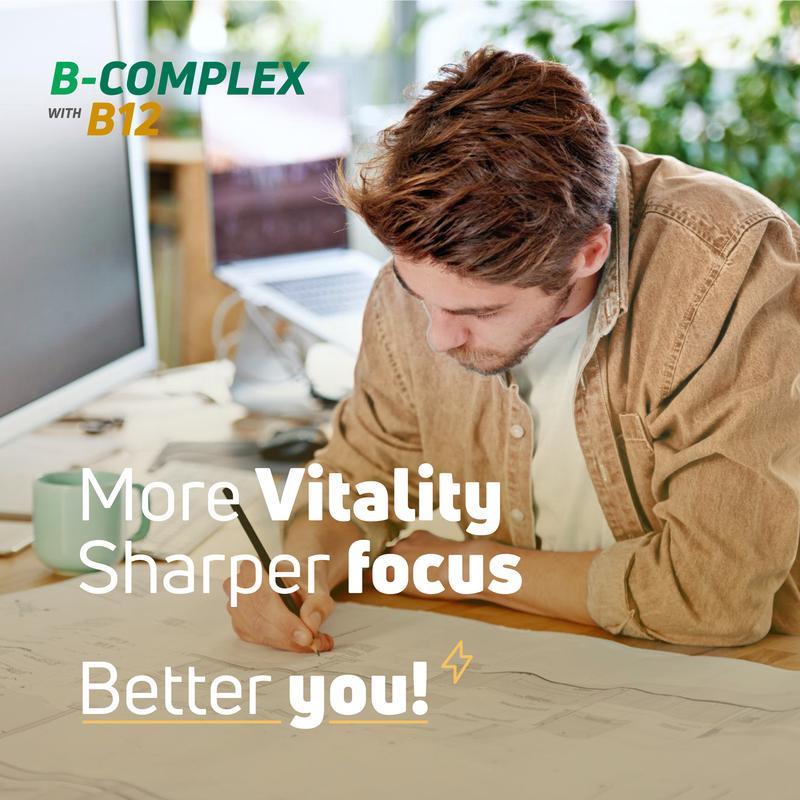 B-100 Complex with B12 High Potency B Vitamin Formula – 90 Coated Tablets