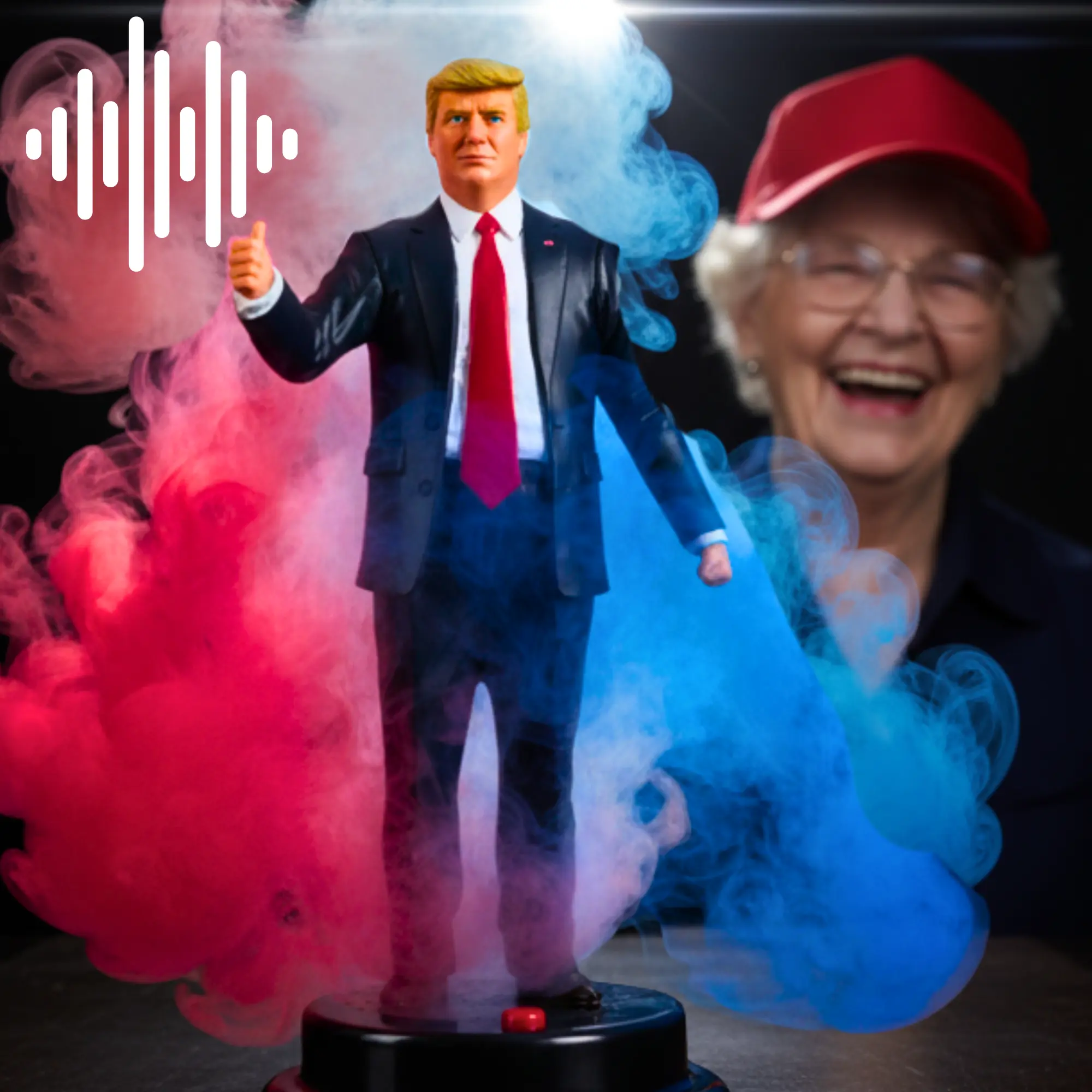 Donald Trump Talking Figurine - Press the Button for 17 Authentic Presidential Phrases, Real Voice - Hilarious Political Party Gag Gift for Supporters, Office Gatherings Laughs, Collectible Home Decor Desk Display