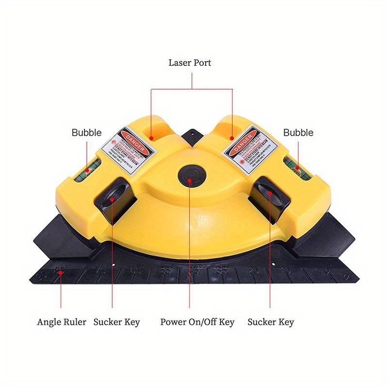 【FaddishDeal】1PC 90-Degree vertical and horizontal line projection square leveling instrument with right angles, self-leveling for precise right-angle measurement, floor installation auxiliary tools