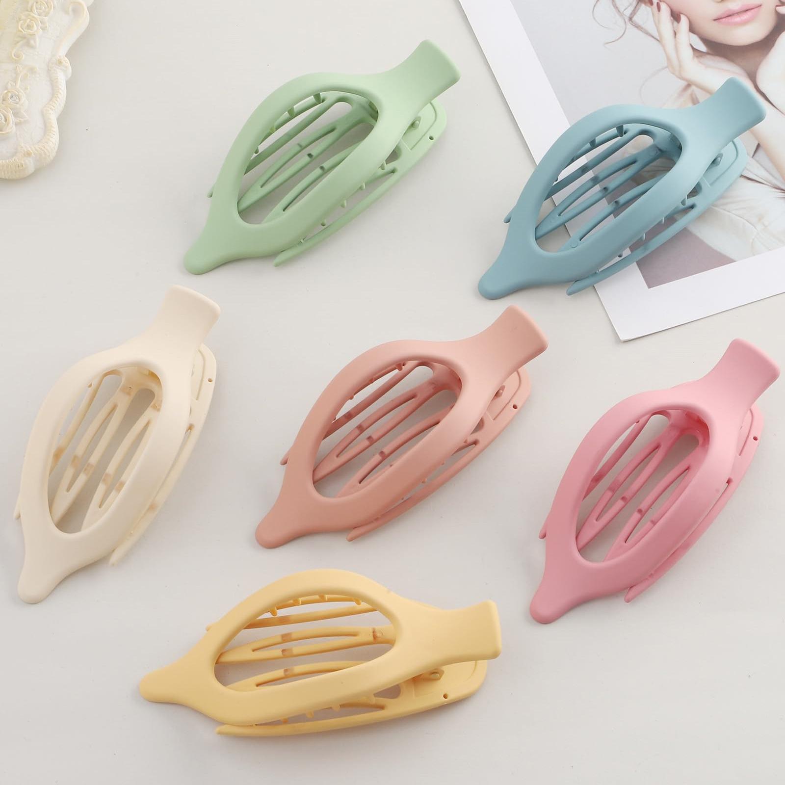 French Flat Hair Clips for Women - 6-piece suit Flat Claws for Thin Thick Hair Strong Hold No Slip Grip Hair Claw Clips Hairpins for Women Girls