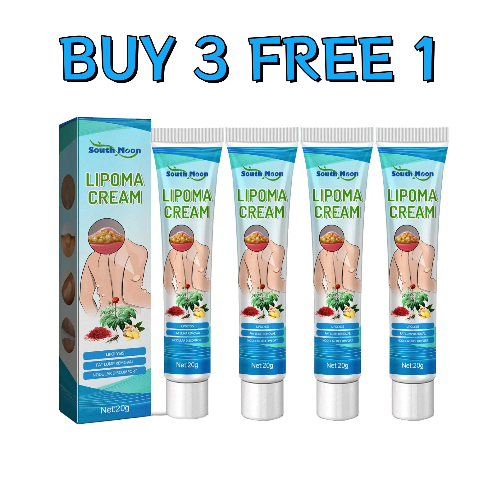 4PCS Subcutaneous Lump Relief Body Cream - Single Item Body Lotion & Cream, Moisturizing, Fast Absorbing, Lightweight, Non-Greasy, 20g Daily Lump Management Care, Moisture