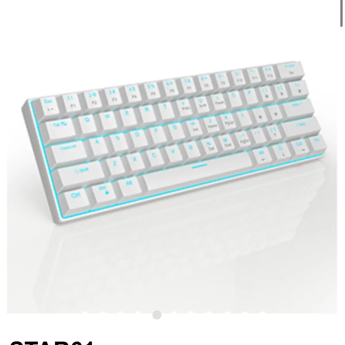 MageGee Star61 60% Layout Keyboard with Hot-Swap 3-Pin Switches, LED Backlit, and Type-C Connection - Audio