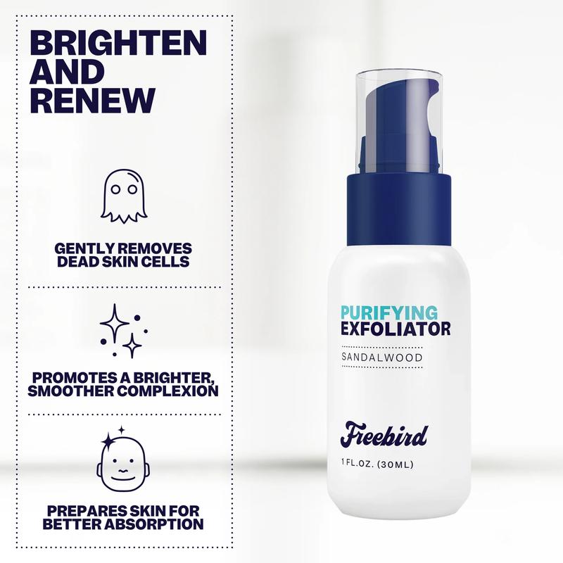 FREEBIRD Purifying Scalp Exfoliator - Sandalwood Scented - 1 FL OZ - Gently Exfoliates & Promotes Healthy Skin - For Scalp, Face, & Body Care - US Brand - Haircare