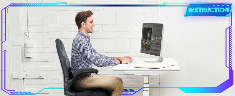 Ergonomic Computer Gaming Chair with PU Leather Lumbar Support, Height Adjustable (Home Office Desk)