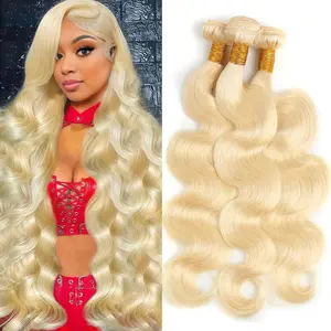 【22Inch ONLY $59】VIPbeauty 613 Bundle Blonde Body Wave Bundle Human Hair 1/3  Bundles 100% Unprocessed 16A Brazilian Virgin Human Hair Bundles 613 Hair Bundles Human Hair Extensions for Women