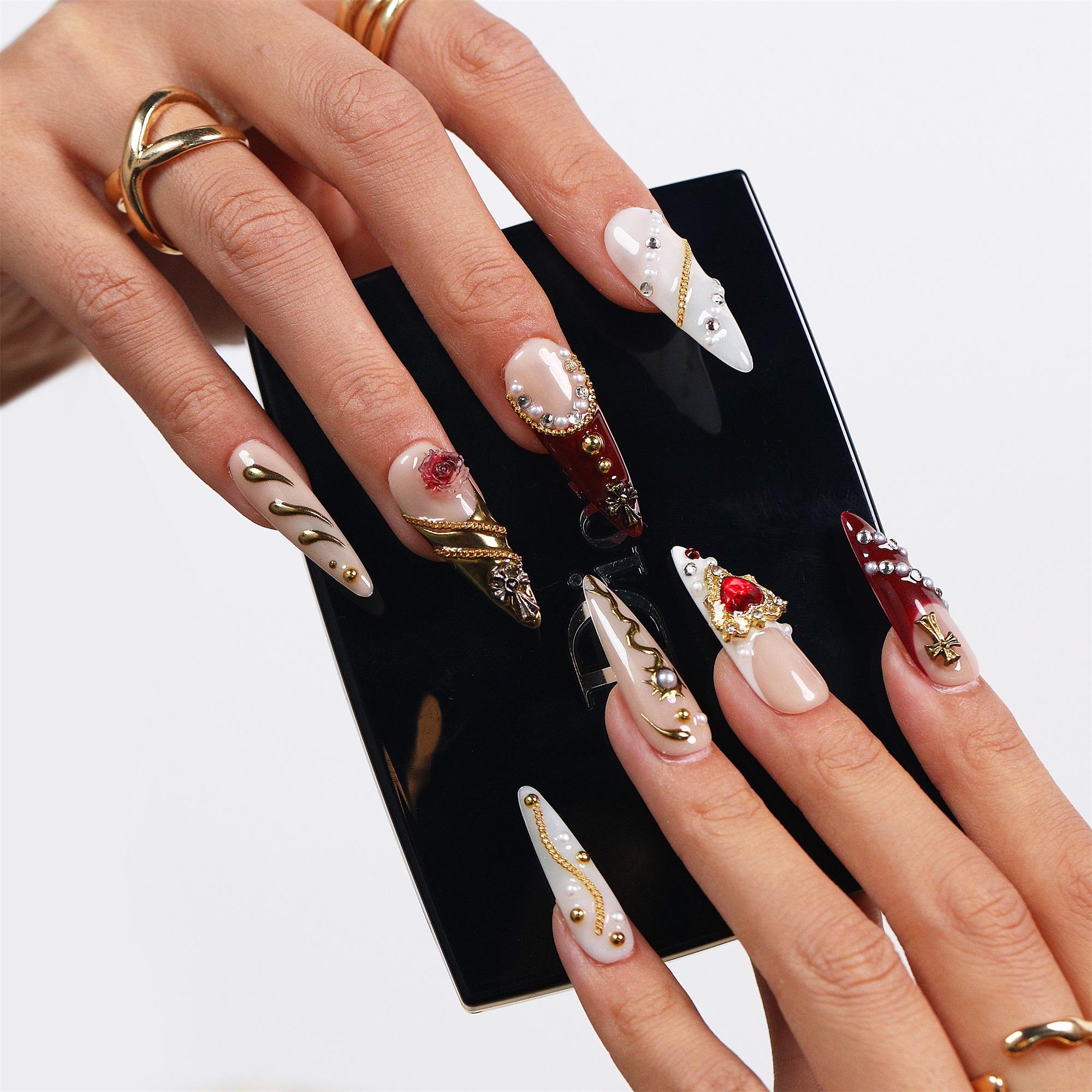 NailVesta STILETTO COLLECTION – 100% Handcrafted 3D Press-On Nails | Reusable, Long-Lasting, Salon-Quality NailVesta STILETTO COLLECTION – 100% Handcrafted 3D Press-On Nails | Reusable, Long-Lasting, Salon-Quality