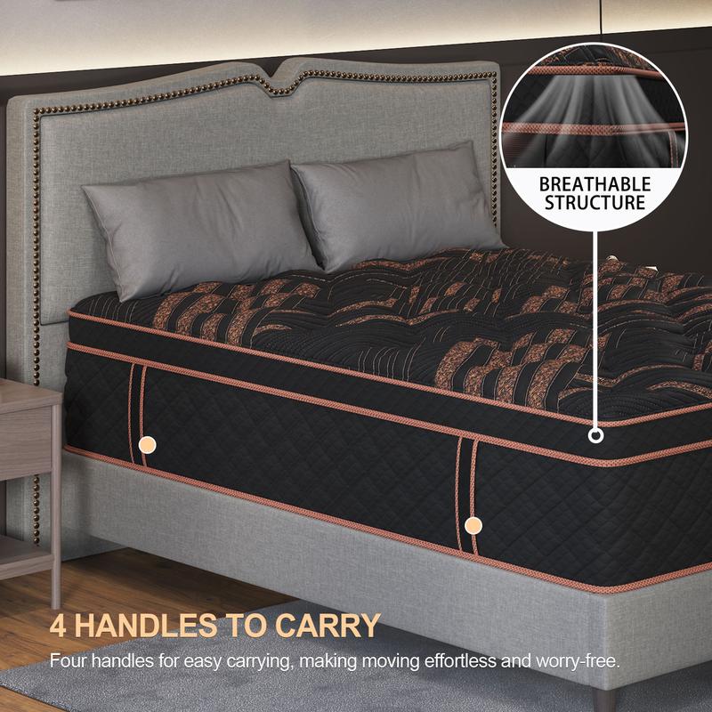 12/14 Inch Memory Foam Mattress Hybrid Pocket Spring Twin Full Queen King Mattress In A Box -Euro Top Mattresses Medium Firm For Motion Isolation, Edge Support