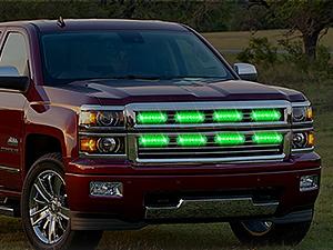 Nilight 8PCS Led Strobe Lights 12LED Green Light 12V 24V Surface Mount Flashing Warning Hazard Beacon Lights Ultra Slim Sync Feature Mini Grille for Cars Trucks Off Road Vehicles SUV