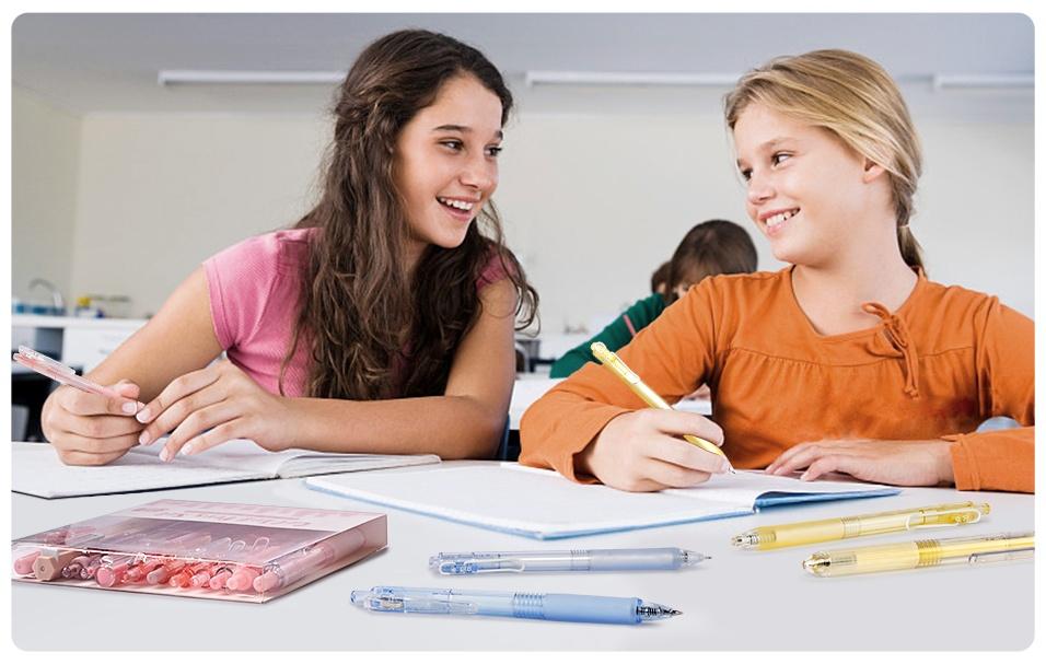 Four Candies 12Pack Pastel Gel Ink Pen Set, Pens & Highlighter for Writing,Retractable 0.5mm Fine Point Cute Note Taking Pens for School Office Stationery & Supplies, Adults Artists and Nurse Aesthetic, Christmas Gift HolidayHaul