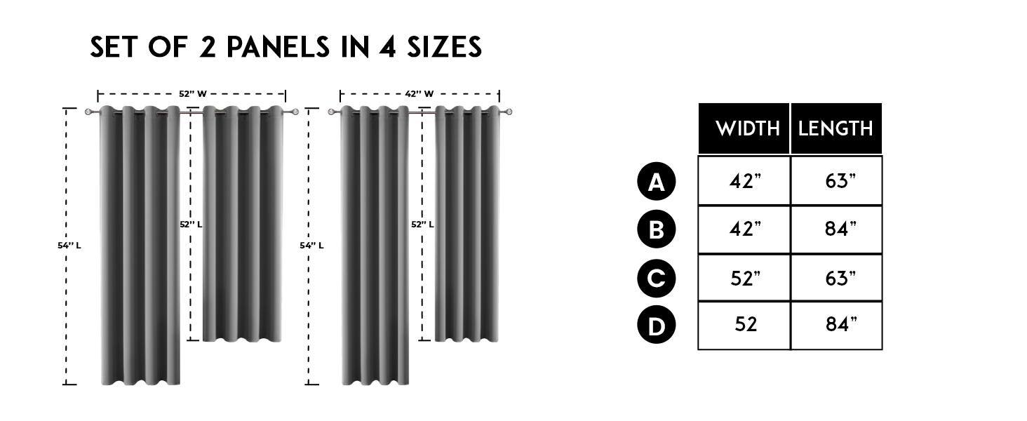 Lux Decor Blackout Curtains (2 Panels) - Solid Thermal Insulated, Soundproof, Heavy-Duty, Cold-Proof Grommet Drapes - Noise Reduction Cozy Window Curtains for Living Room & Bedroom - Drapery Style Lightweight Curtains