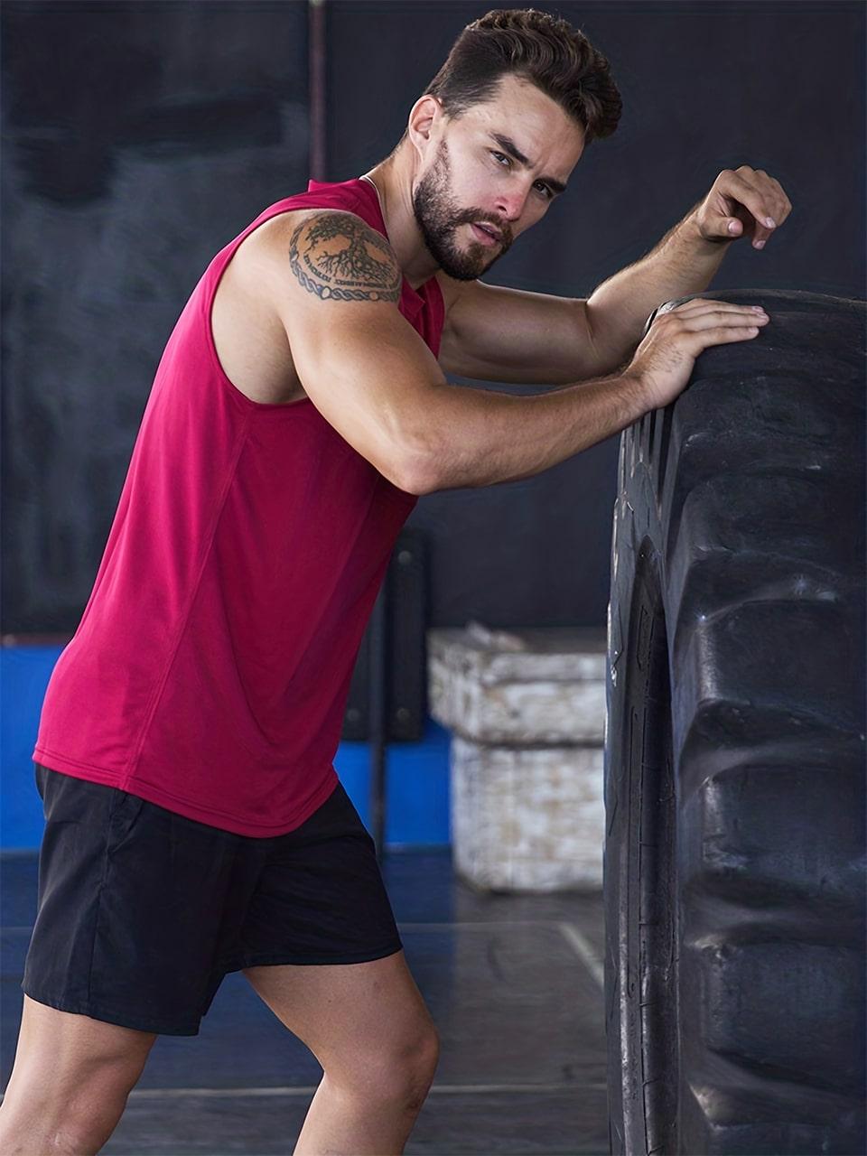 Men's 5 Pack Running Tank Tops Breathable Workout Muscle Sleeveless T-Shirts Summer Gym suitness Vests Quick Dry Tops Training Bodybuilding Shirts