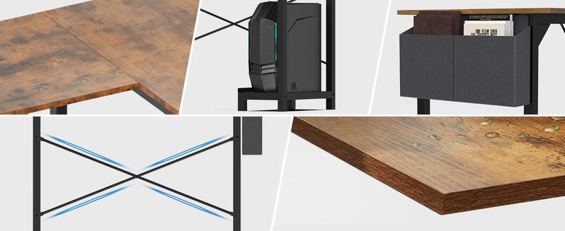 L Shaped Desk - Computer Desk Corner Desks Gaming PC Table with CPU Stand Side Bag for Home Office Dorm Sturdy Writing Workstation L Shaped Desk - Computer Desk Corner Desks Gaming PC Table with CPU Stand Side Bag for Home Office Dorm Sturdy Writing Workstation