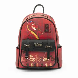 WondaPop Disney Mushu Limited Edition Custom Printed Vegan Leather Mini Backpack, 11in H x 8.5in W x 4in D, High-Quality, with Adjustable Shoulder Strap