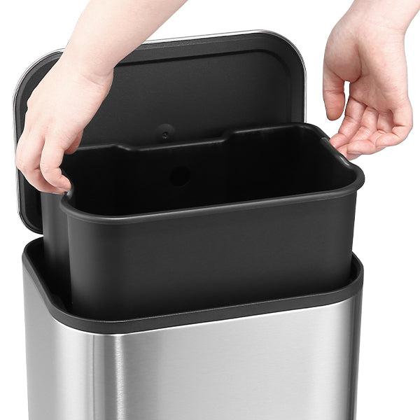 【Garvee】【GARVEE】Stainless Steel Trash Cans in Various Sizes (3.2 to 50 Liters) with Step-On Pedal, Soft Close Lids, Inner Buckets, and Fingerprint-Resistant Finish for Kitchen, Office, and Home Use 【Garvee】【GARVEE】Stainless Steel Trash Cans in Various Sizes (3.2 to 50 Liters) with Step-On Pedal, Soft Close Lids, Inner Buckets, and Fingerprint-Resistant Finish for Kitchen, Office, and Home Use