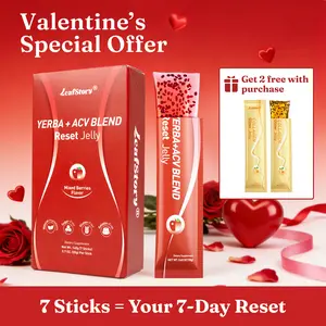 【Only 9.9】LeafStory Yerba + Apple Vinegar Reset Jelly（7 Sticks) : Mixed Berry Flavor, Support Digestion, Gut Health, and Metabolism, Debloat, Natural Ingredients , Sugar-Free, Gluten-Free, Non-GMO, Gelatin-Free-S1