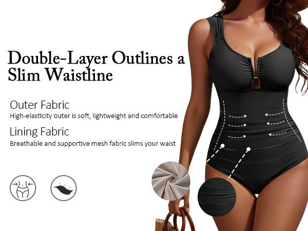 Blooming Jelly Womens Tummy Control One Piece Swimsuit Swim Suits 2026 Push Up Modest Bathing Suit