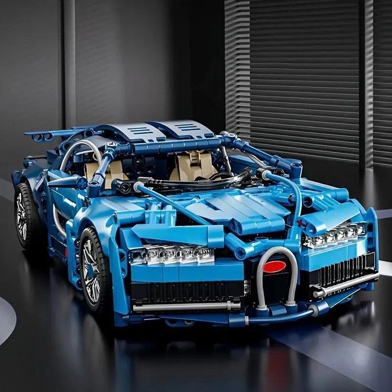 1690-Piece Cyberpunk Racing Car Model Building Kit, Multi-Color ABS Building Blocks, DIY Collectible for Open-Ended Play, Cool Gift for Guys, Desk Decoration, Mini Car Model Kit