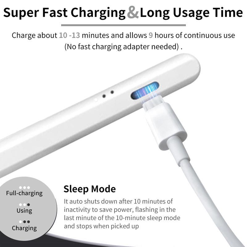 Stylus Pen for iPad Fast Charge with Palm Rejection Tilt Sensitivity Active Touch Screen Pencil Compatible with iPad 6/7/8/9/10 Pro12.9&11 Air3/4/5 Mini5/6 TikTokShopHolidayHaul