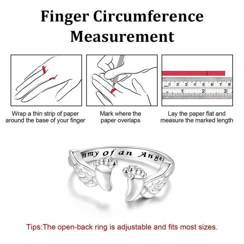 Adjustable Letter & Wing Ring | Personalized Angel Cuff Ring for Daily Wear