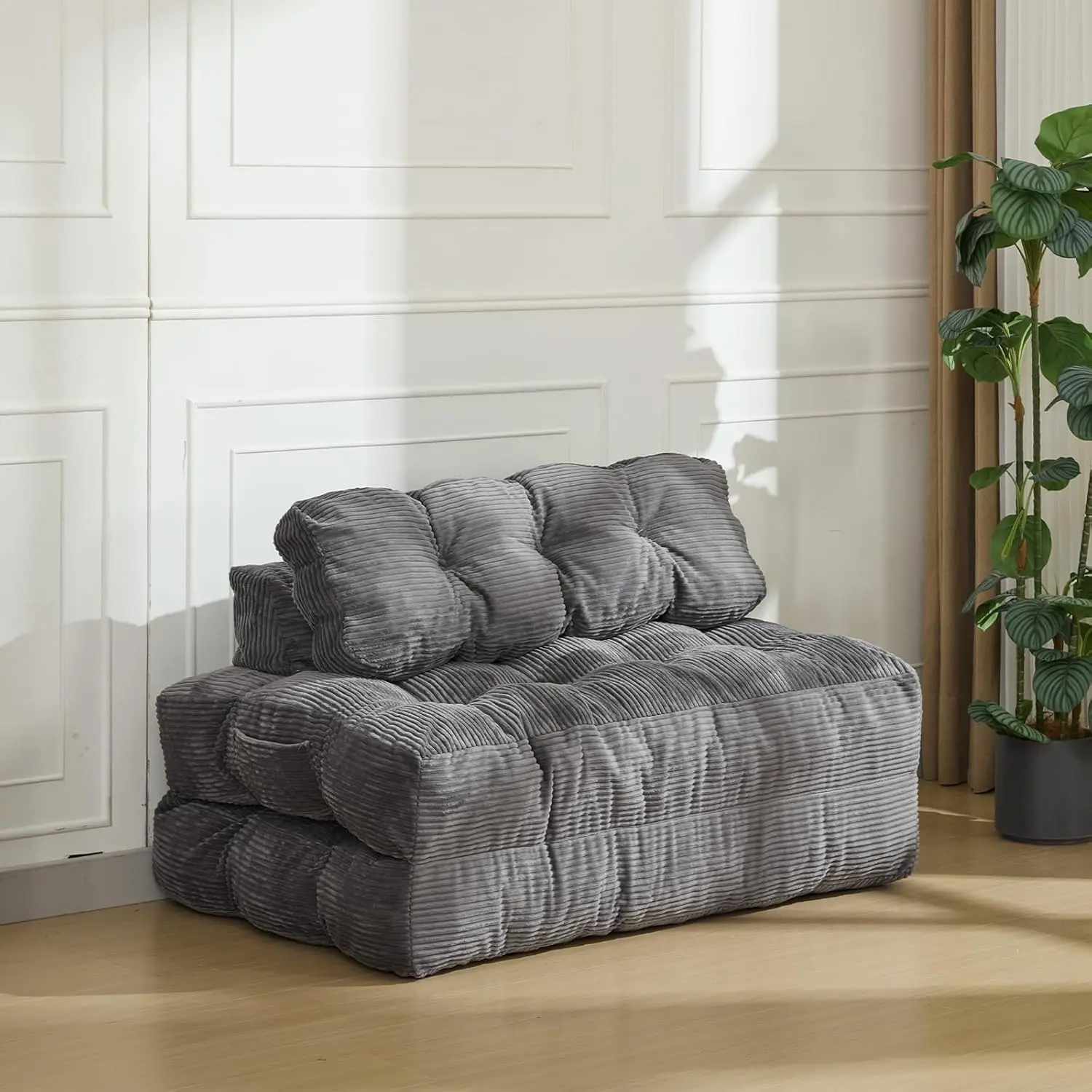 Garvee 3-in-1 Folding Sofa Bed: Portable, Foldable Sleeper Sofa, Chair Bed, Ottoman Bed, and Floor Lounger with Pillow and Back Support, Perfect for Living Room and Bedroom, 79 x 52 x 8 Inches