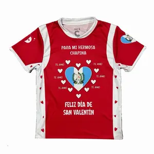 Guatemala Valentines Day Red color Jersey with Intricate Design and Team Logos for Sport Fans Comfortable Fit Ideal for Game Days Parties