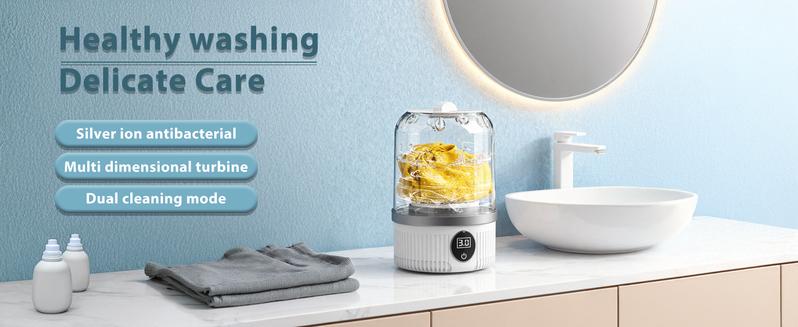Portable Washing Machine with Large Capacity & Multiple Wash Modes – Ideal for Lingerie, Socks, Delicates | Great for Travel, Hotels & Small Spaces