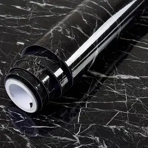 Black Marble Peel and Stick Wallpaper – Self Adhesive Countertop & Backsplash Contact Paper (24" × 120")