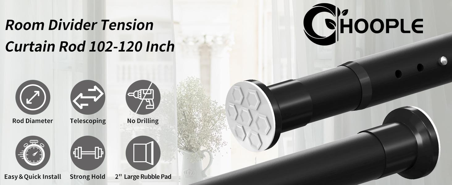 Adjustable Tension Curtain Rod, No Drilling Heavy-Duty Non-Slip Telescoping Rod for Windows Rods of Curtain Window Closet Kitchen Wardrobe Adjustable Tension Curtain Rod, No Drilling Heavy-Duty Non-Slip Telescoping Rod for Windows Rods of Curtain Window Closet Kitchen Wardrobe
