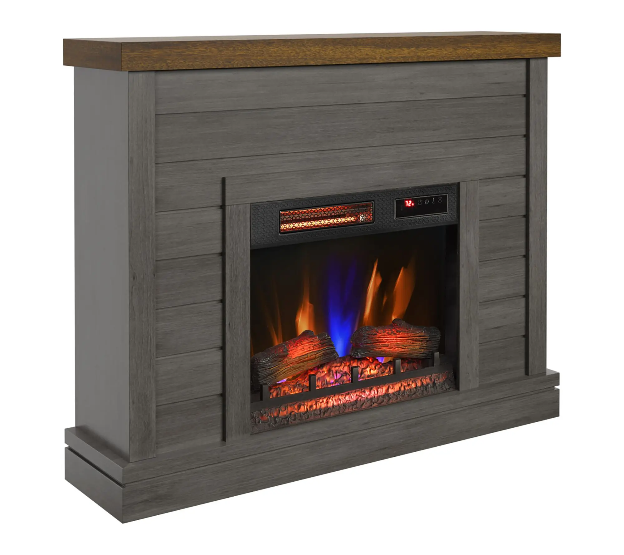 Duraflame Shiplap Wall Mantel Electric Fireplace Infrared Heat