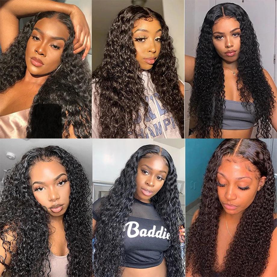 Bling Hair 14~36Inch 13x6 Water Wave Hd Lace Front Wig Brazilian Wigs For Women Pre-plcked 13x6 Deep Wave Lace Frontal Wig 180Density