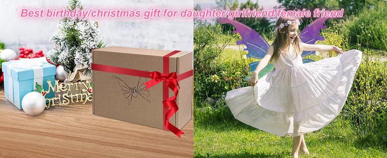 Electric LED Fairy Butterfly Wings with Lights & Music, Light Up Moving Costume Wings for Girls & Women, Multicolor Princess Dress Up Toy for Halloween, Birthday, Christmas, Party, Cosplay & Role Play