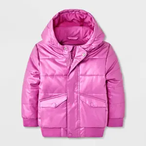 Toddler Girls' Shiny Heavyweight Hooded Puffer Jacket - Cat & Jack