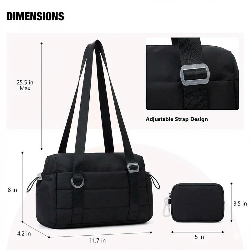 Quilted Down Bags  Mini Gym Bags for Women 2 Set Small Bag Duffle Handbag with Wet Compartment and Coin Wallet Soft Lightweight Material Workout Outdoor Sports Bag Tote Bag Shoulder Bag Pouch Multiple colors Travel bag